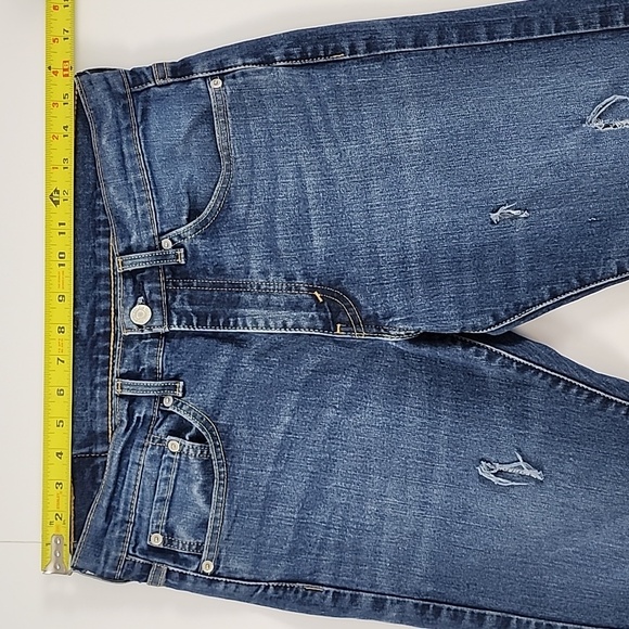 Levi's 513 Men's Slim Straight Distressed Denim Blue Jeans Size W32 L32 - Picture 12 of 14